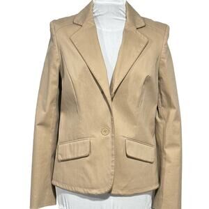 Gap NWT Women's Cotton Blazer Size 8 Beige Business Casual Academia Capsule‎
